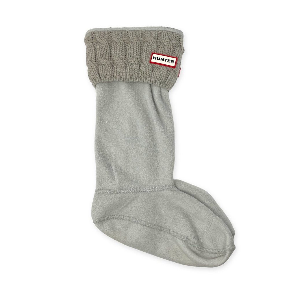 Hunter Sock Boot Inserts Gray Adult Medium 7-8 Logo Thermal Insulated Knit Cuffs
